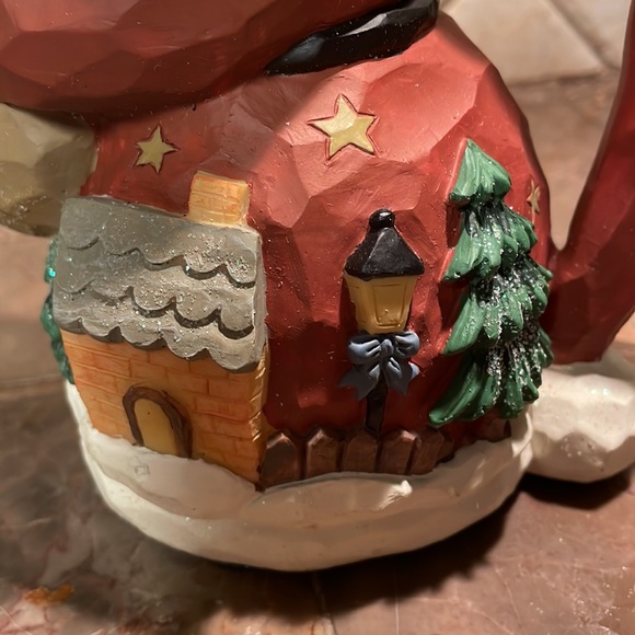 Vintage Ceramic Christmas Santa Holding A Candle Electric Lights Up Candle - Picture 11 of 16